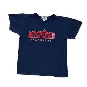 Vintage Y2k Montana Blues dark blue tee